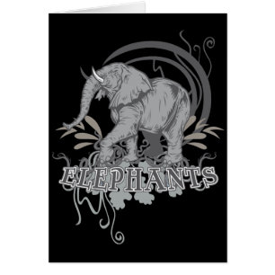 Éléphants dans le gris