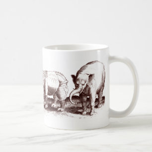 Éléphants et tasse de rhinocéros