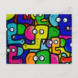 ELEPHANTS GRAFFITI Postcard Ver.2 Postkarte
