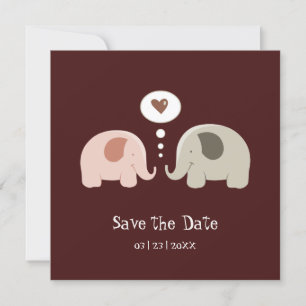 Éléphants Mignons - Invitation pour Sauvegarder la