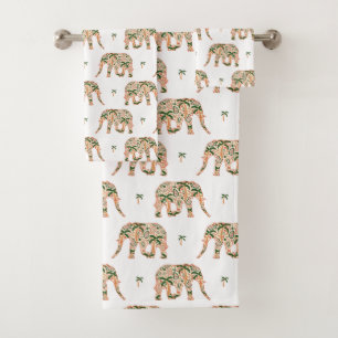 Éléphants ornés de paisley floral indien