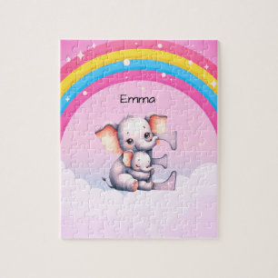 Eléphants personnalisés assis sur le puzzle des nu