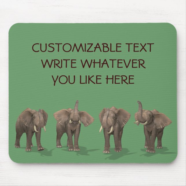 Elephants Quartett Mousepad (Vorne)