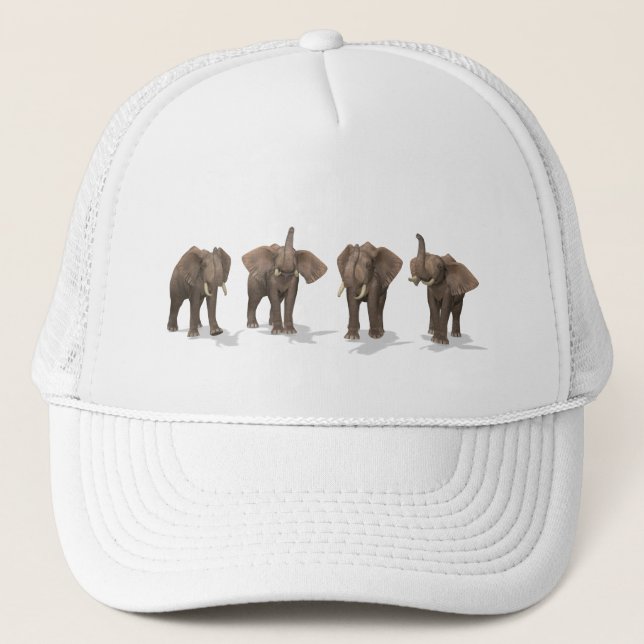 Elephants Quartett Truckerkappe (Vorderseite)