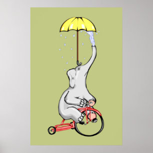 Elephants Ride Interstellar Trikes Poster