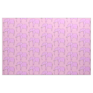 Eléphants roses avec tissu personnalisé Pois blanc