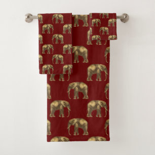 Eléphants Rouge or élégant