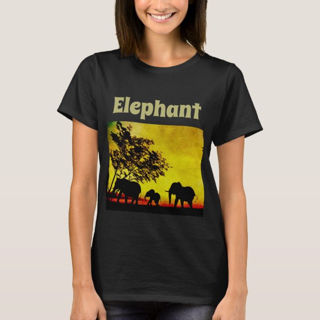 Elephants Sunset T - Shirt (Vorderseite)