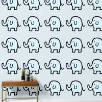 Elephants Tiermuster Baby Blue Boy Girl Niedlich