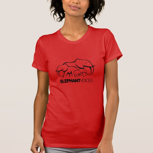 ElephantVoices schwarzes Logo-T-Shirt (rot) T-Shirt (Vorderseite)