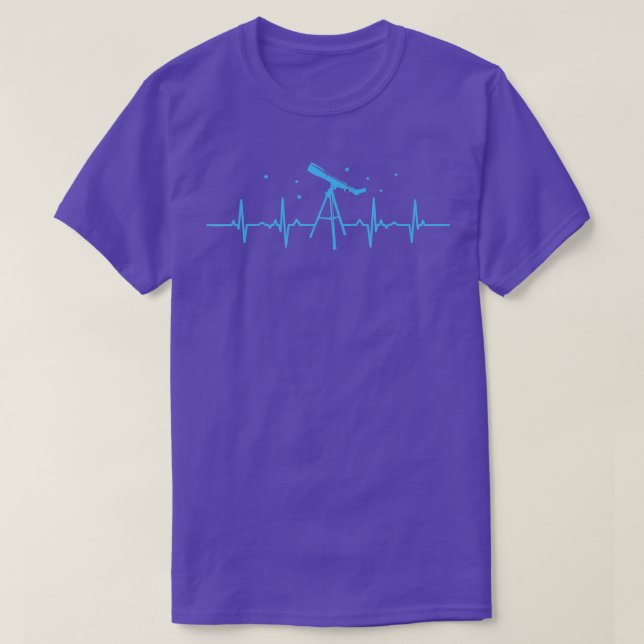 elescope Heartbeat Funny Space Planets Stars Sky L T-Shirt (Design vorne)