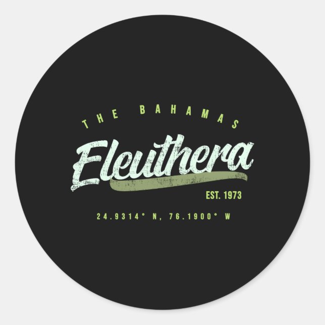 Eleuthera Bahamas Runder Aufkleber (Vorderseite)