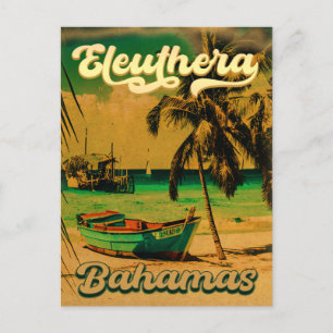 Eleuthera Insel Bahamas Vintage Souvenirs 60er Postkarte
