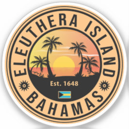 Eleuthera Island Bahamas Retro Sunset Souvenirs Aufkleber