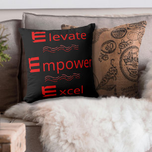 Elevate Empower Excel Motivationskissen Rot & Sch Kissen