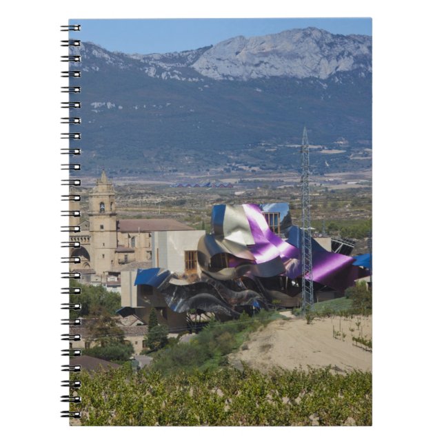 Elevated town view and Hotel Marques de Riscal Notizblock (Vorderseite)