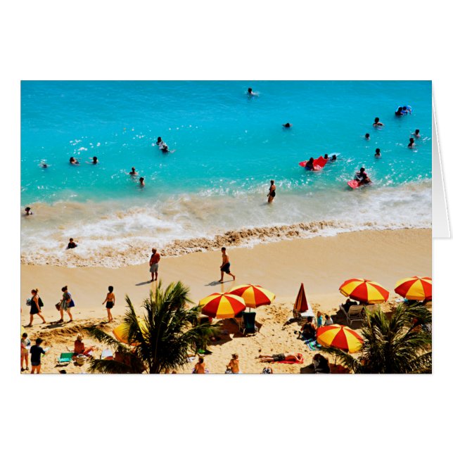 Elevated View Of Waikiki Beach Scene, Honolulu (Vorderseite (Horizontal))