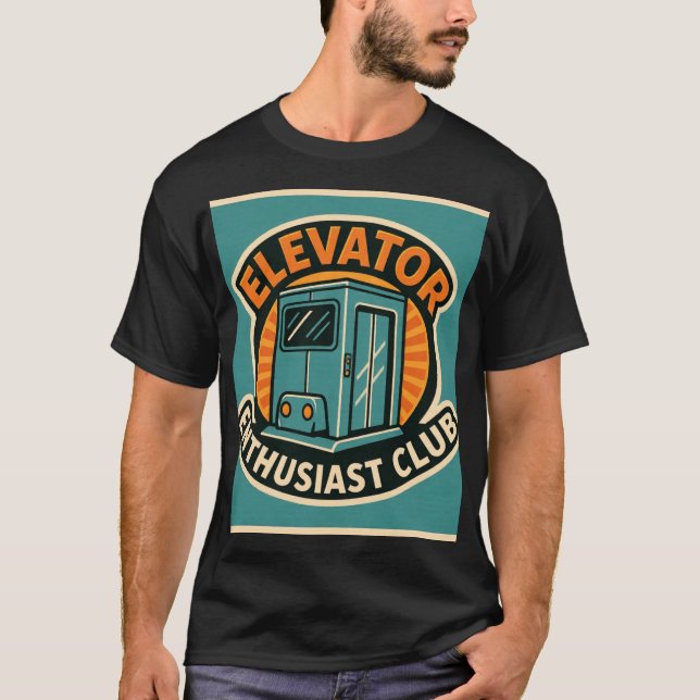 Elevator Enthusiasts Club – Modern Design T-Shirt (Vorderseite)