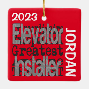 Elevator Installer Extraordinaire CUSTOM Keramikornament