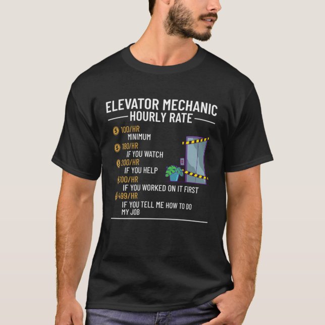 Elevator Mechanic Buttons Technician Inspector Lif T-Shirt (Vorderseite)
