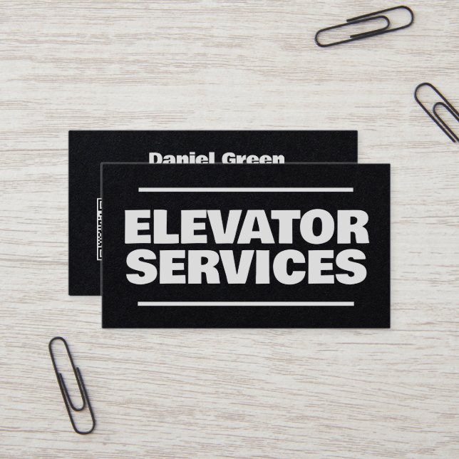 Elevator Services QR Visitenkarte (Vorderseite/Rückseite Beispiel)