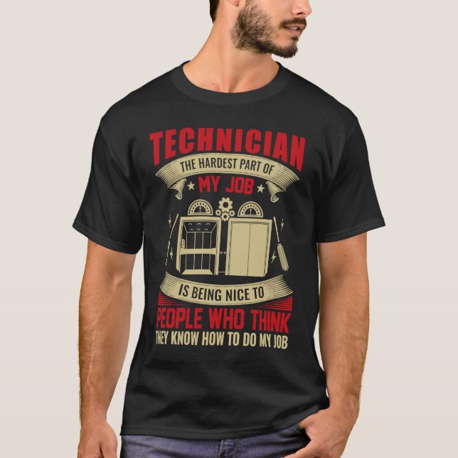 Elevator Tech Electrician for Electrical Worker T-Shirt (Vorderseite)