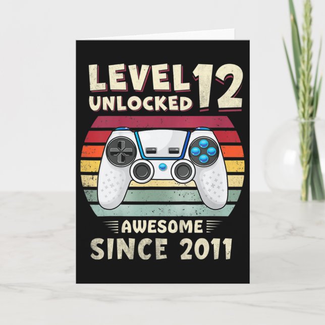 Eleven 11yr Bday Boy Funny Gamer 11th 11 Year Old  Karte (Vorderseite)
