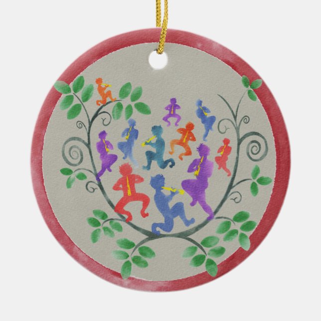 Eleven Pipers Piping Christmas Ornament (Vorne)