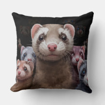 Eleven Stoic Ferrets Large Throw Kissen