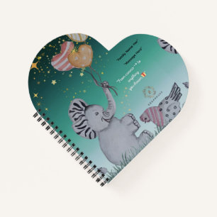 'Eleze' - Elephant Boganhues Print Spiral Notebook Notizbuch