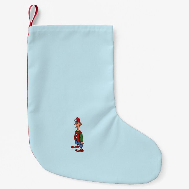Elf Achtung blauer Weihnachtsweih Strumpf klein Kleiner Weihnachtsstrumpf (Vorderseite)
