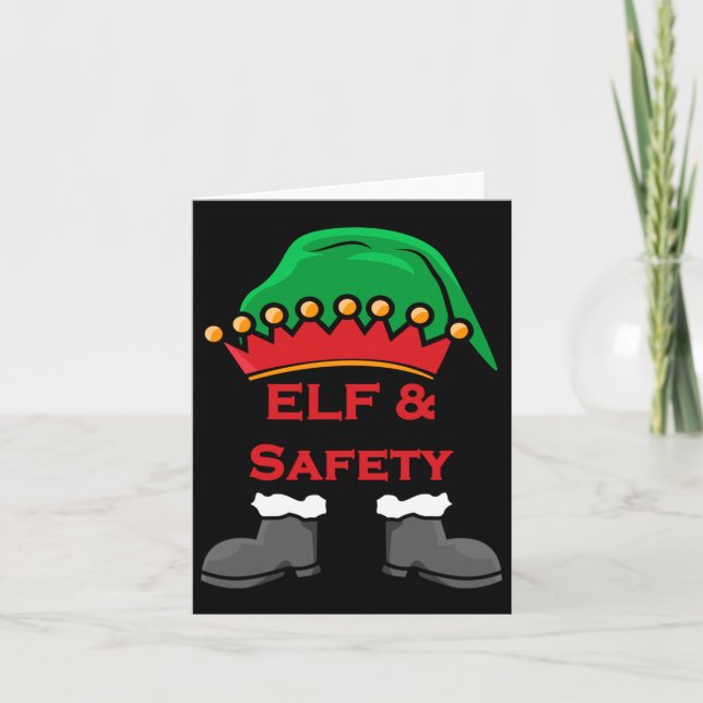 Elf And Safety, Funny Health &amp; Safety Elf Long Karte (Vorderseite)