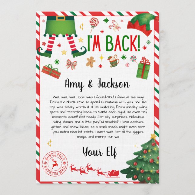 elf arrival letter - elf welcome letter einladung (Vorderseite)