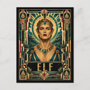 Elf, Art Deco Mythisch Postkarte