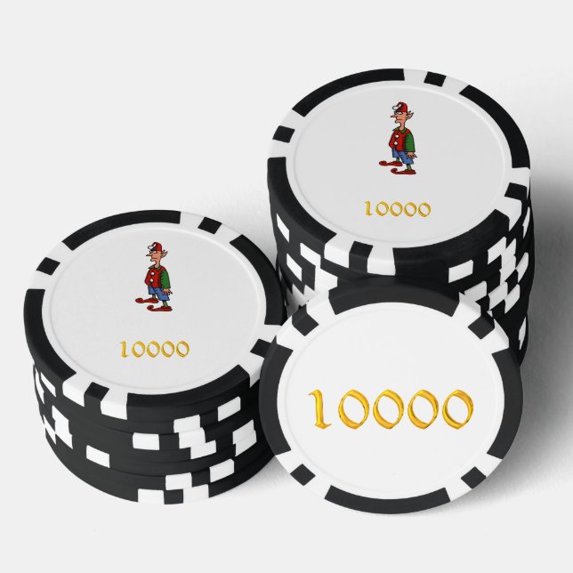 Elf At Achtung, schwarzes Gold 10K gestreifter Pok Pokerchips (Stapel)
