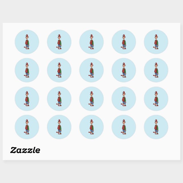 Elf At Attention stickers ronds bleus (Feuille)