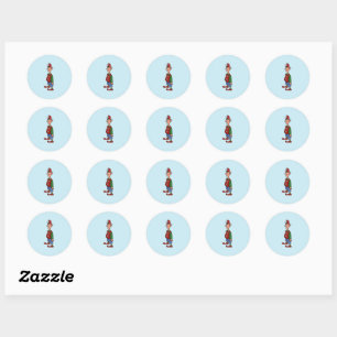 Elf At Attention stickers ronds bleus