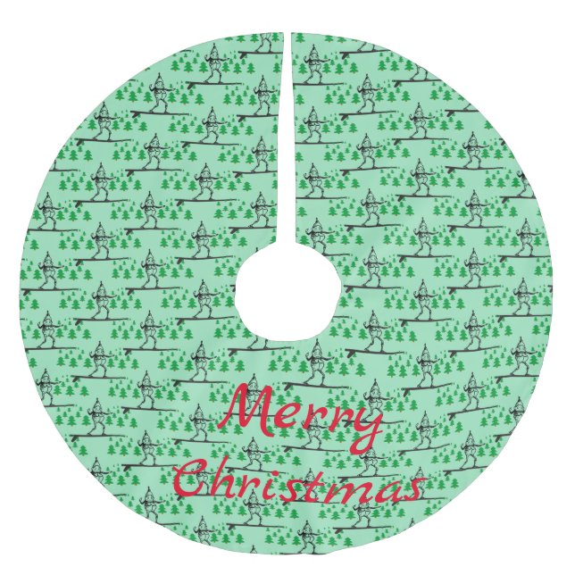 Elf auf der Surfboard Thunder_Cove Polyester Weihnachtsbaumdecke (Vorderseite)