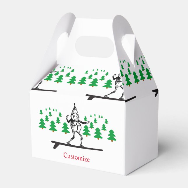 Elf auf einer Surfboard Thunder_Cove Geschenkschachtel (Vorderseite)