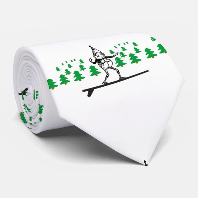 Elf auf einer Surfboard Thunder_Cove Krawatte (Gerollt)