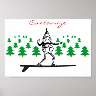 Elf auf einer Surfboard Thunder_Cove Poster
