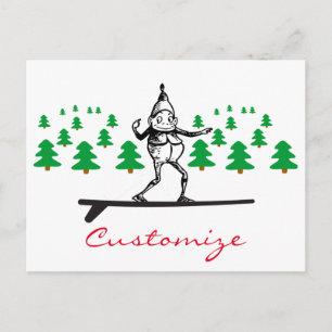 Elf auf einer Surfboard Thunder_Cove Postkarte