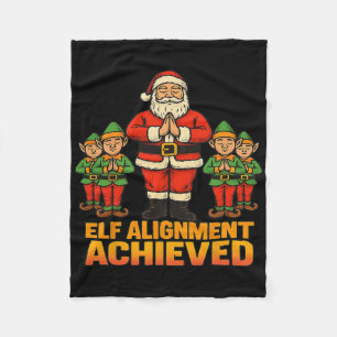 Elf-Ausrichtung Erreichte Yoga Weihnachtsmann Und Fleecedecke