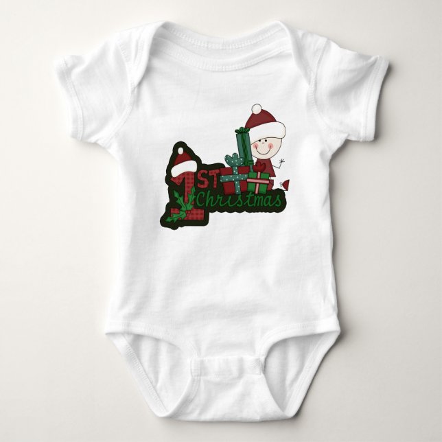 Elf Baby First Christmas T - Shirt und Geschenke (Vorderseite)