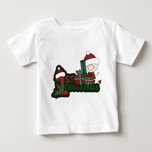 Elf Baby First Christmas T - Shirt und Geschenke (Vorderseite)