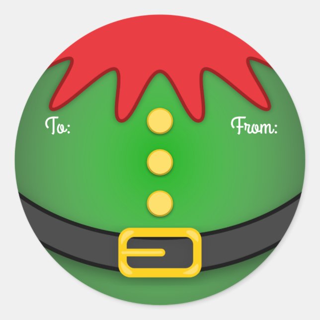 Elf Belly Runder Aufkleber (Vorderseite)
