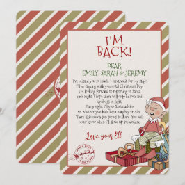 Elf Brief "I'm Back" für die Einladung zu Weihnach