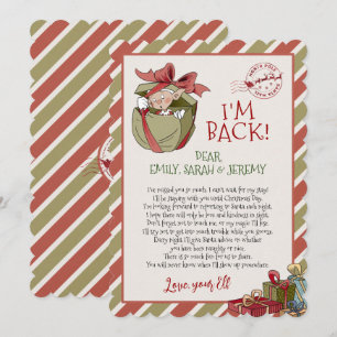 Elf Brief "I'm Back" für die Einladung zu Weihnach