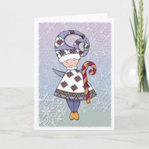 Elf Candy Cane Card Feiertagskarte
