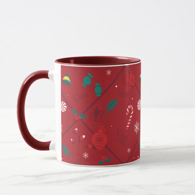 Elf Candy Schachbrett Pattern Tasse (Links)